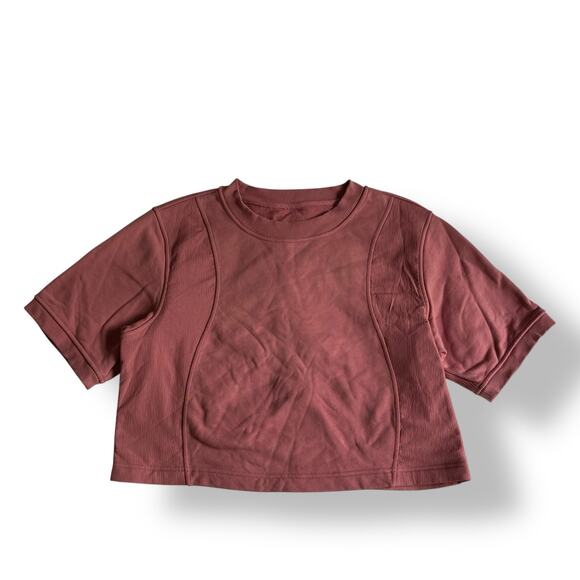 Lululemon Athletica Cotton French‎ Terry Swift Tee Womens Size 8 in Brier Rose - Picture 1 of 6